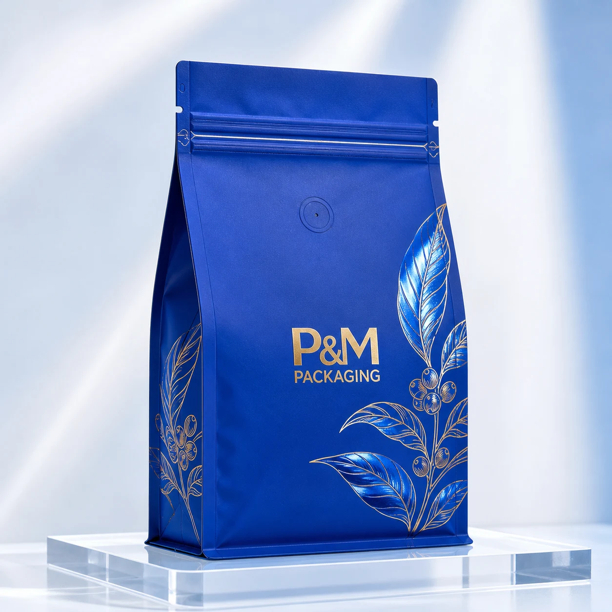 P&M packaging formats related to Flat-Bottom Coffee Bags: Sizes, Valves and Premium Finishes
