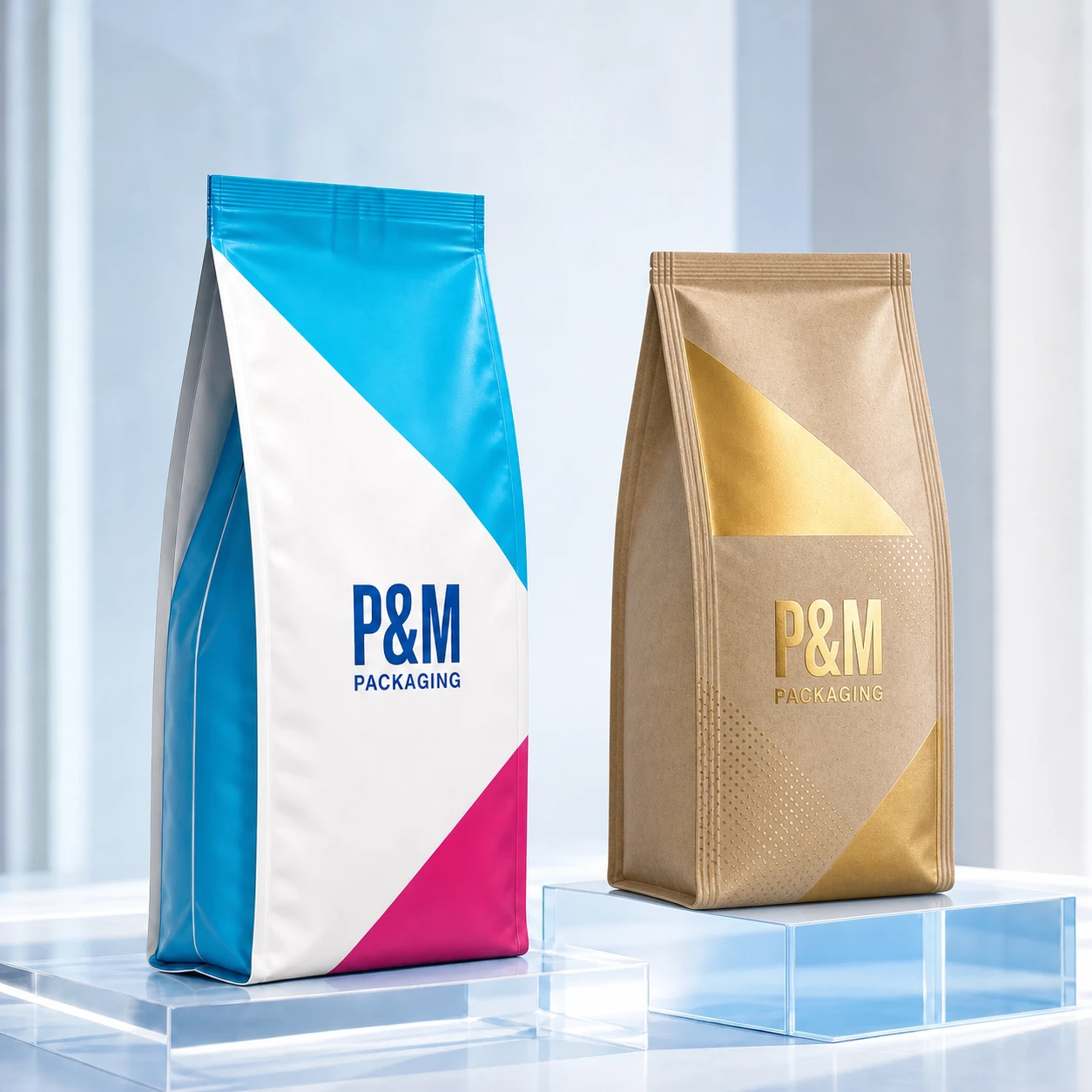 Custom printed side gusset and quad seal barrier bags
