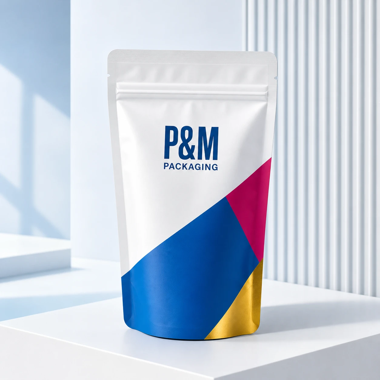 P&M branded stand-up pouch suitable for custom snack packaging
