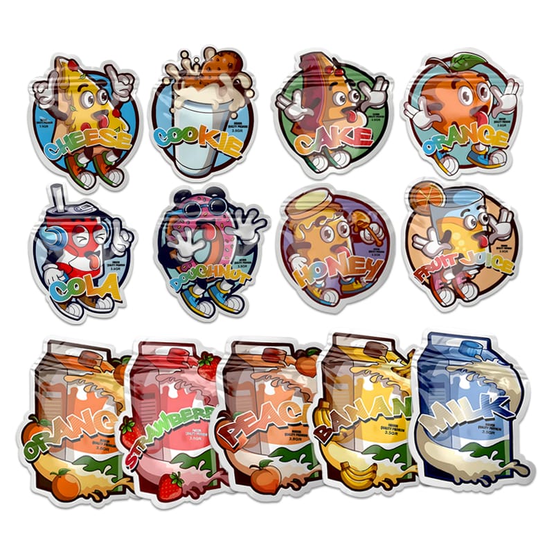 custom shaped pouches cannabis bags p&m products2